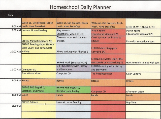 Daily Schedule 2009